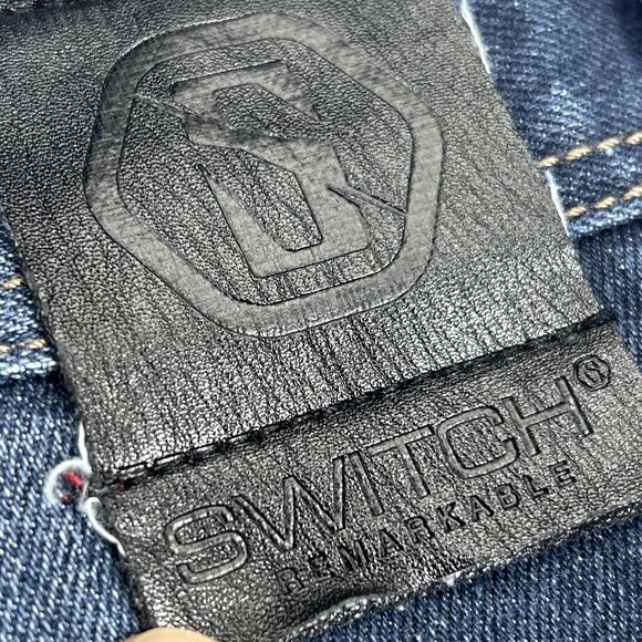 Switch Remarkable Slim Straight Fit Moto Denim Jeans 38 X 34 Big & Tall - Picture 7 of 15